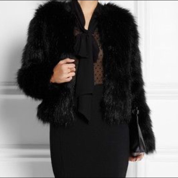 Altuzarra x Target Black Faux Fur Cropped Jacket - Picture 3 of 10